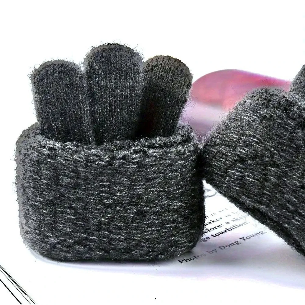 Unisex Alpaca Velvet Blend Winter Thermal Driving Gloves Gray Touchscreen LARGE